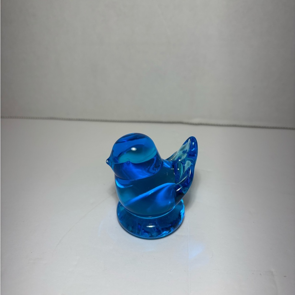 Bluebird Of Happiness Signed Leo Ward 1990 Terra Studios Blue Glass  Figurine